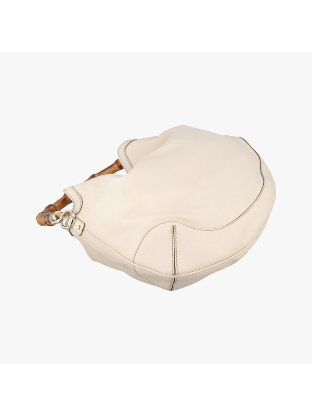 ★SOLD★ Gucci Bamboo White Leather Messenger Bag - Picture 5 of 15